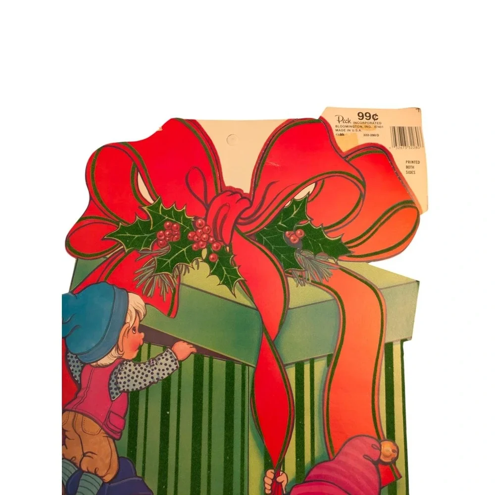 CLEARANCE! Christmas‎ Cutout Wall Decoratipn Gift Elf Scissors Holly Bow  Lot 2
